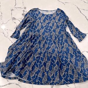 Lilly Pulitzer Navy Cheetah Dress Medium 6-7